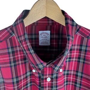 Brooks Brothers Madison Plaid Button Down Shirt Mens XXL Non Iron Supima Cotton